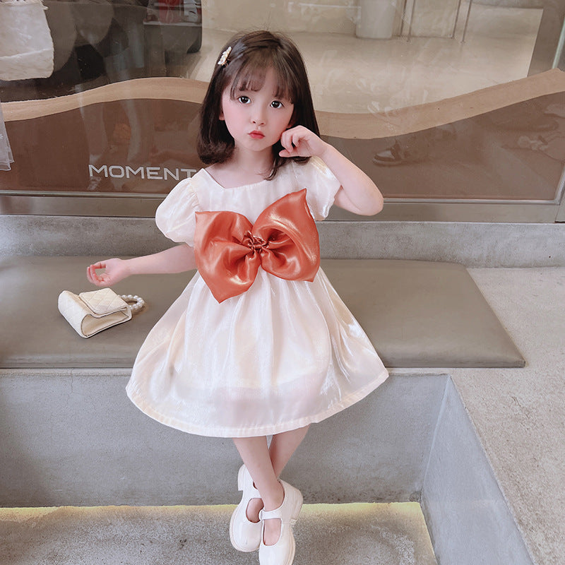 Baby Kid Girls Solid Color Bow Dresses Wholesale 220510497