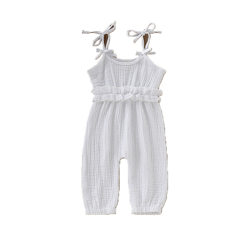 Baby Girls Solid Color Jumpsuits Wholesale 22051057
