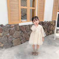 Load image into Gallery viewer, Baby Kid Girls Solid Color Lace Dresses Wholesale 22051062
