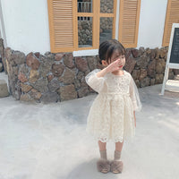 Load image into Gallery viewer, Baby Kid Girls Solid Color Lace Dresses Wholesale 22051062

