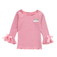 Load image into Gallery viewer, Kid Girls Rainbow Cartoon Bow Tops Wholesale 22051064
