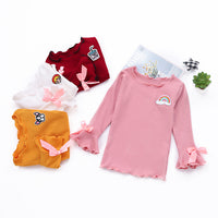 Load image into Gallery viewer, Kid Girls Rainbow Cartoon Bow Tops Wholesale 22051064
