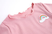 Load image into Gallery viewer, Kid Girls Rainbow Cartoon Bow Tops Wholesale 22051064

