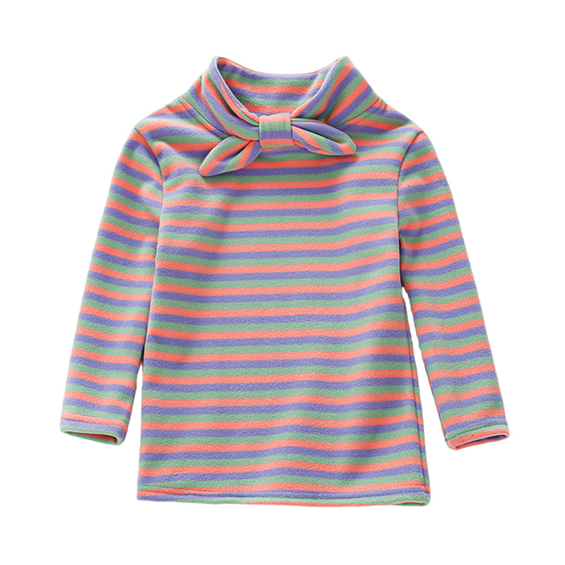 Baby Kid Girls Striped Bow Tops Wholesale 22051065