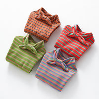 Load image into Gallery viewer, Baby Kid Girls Striped Bow Tops Wholesale 22051065
