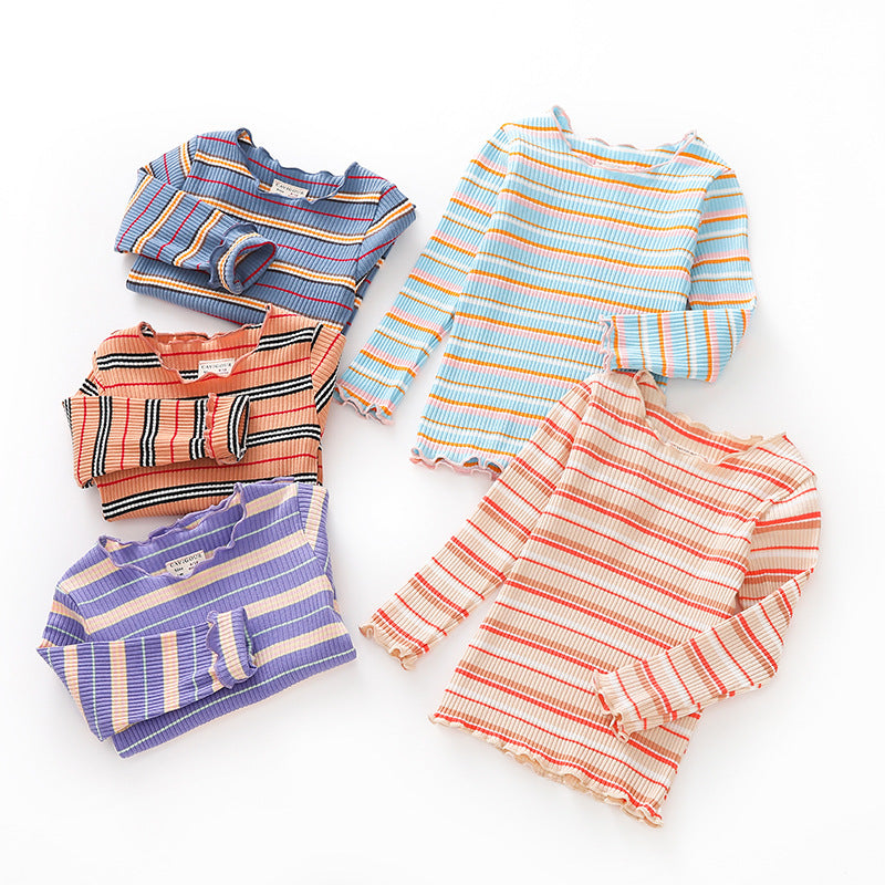 Baby Kid Girls Striped Tops Wholesale 22051067