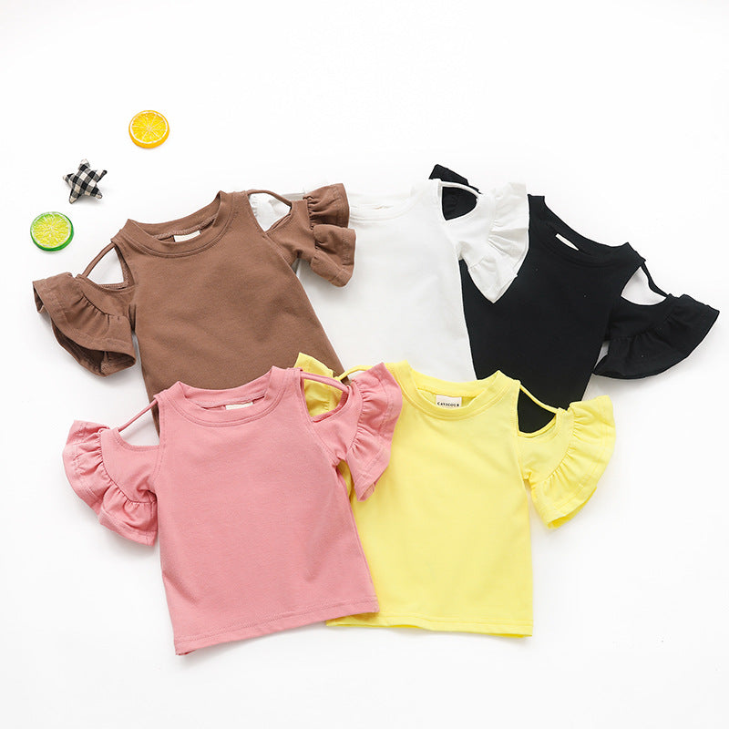 Baby Kid Girls Solid Color T-Shirts Wholesale 22051073