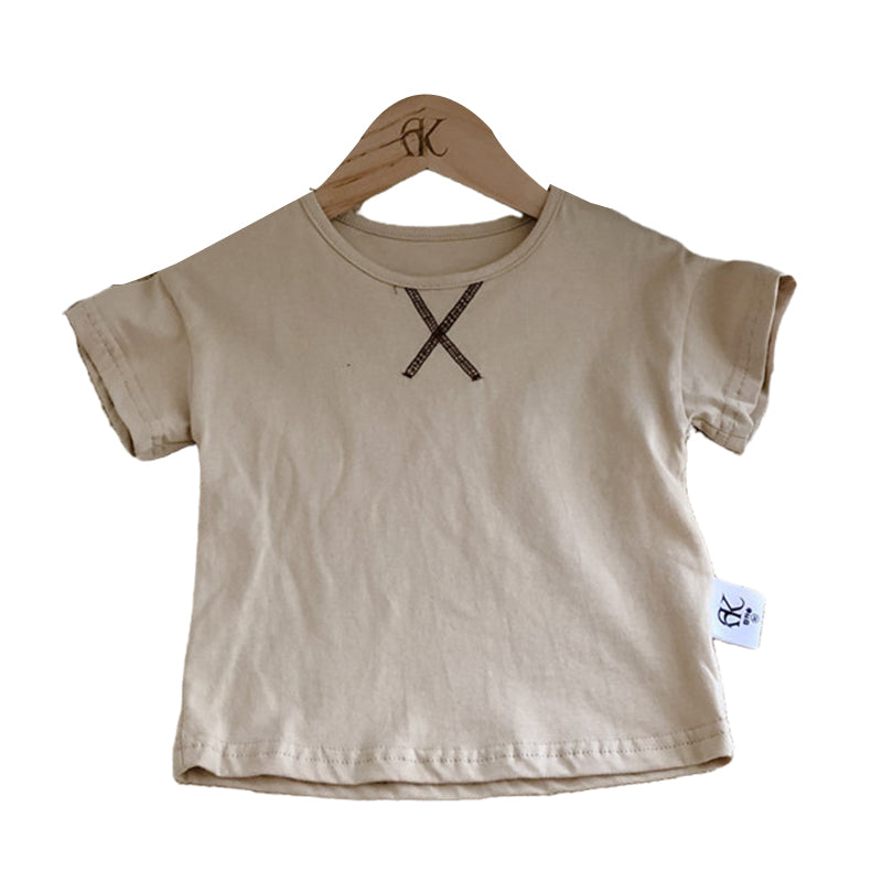 Baby Kid Unisex Solid Color T-Shirts Wholesale 22051076