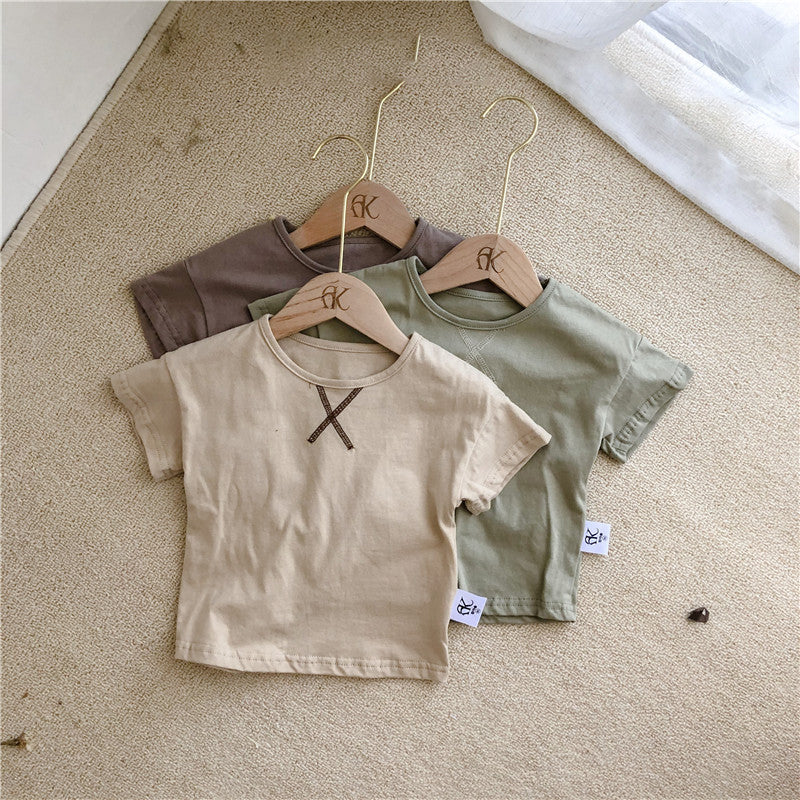 Baby Kid Unisex Solid Color T-Shirts Wholesale 22051076