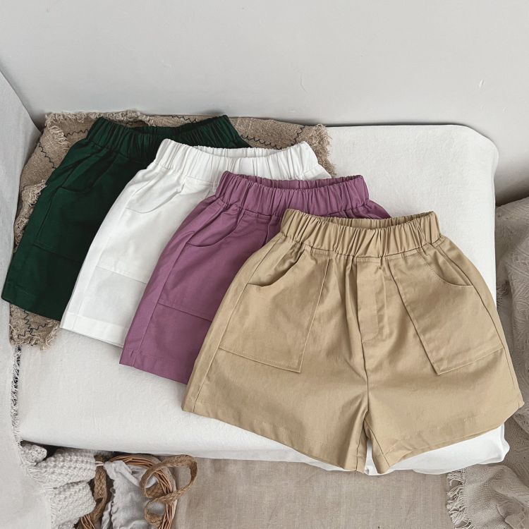 Baby Kid Unisex Solid Color Shorts Wholesale 22051078