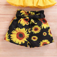 Load image into Gallery viewer, 2 Pieces Set Baby Girls Solid Color Print Tank Tops And Flower Shorts Wholesale 22051089
