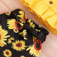 Load image into Gallery viewer, 2 Pieces Set Baby Girls Solid Color Print Tank Tops And Flower Shorts Wholesale 22051089
