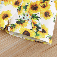 Load image into Gallery viewer, 3 Pieces Set Baby Kid Girls Solid Color Print Tops Flower Shorts And Bow Headwear Wholesale 22051091
