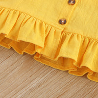 Load image into Gallery viewer, 3 Pieces Set Baby Kid Girls Solid Color Print Tops Flower Shorts And Bow Headwear Wholesale 22051091
