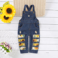 Load image into Gallery viewer, Baby Kid Girls Flower Ripped Print Jumpsuits Wholesale 22051094
