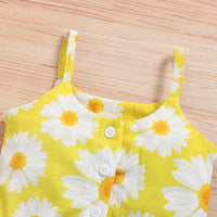 Load image into Gallery viewer, 2 Pieces Set Baby Kid Girls Flower Print Tank Tops And Solid Color Shorts Wholesale 22051095
