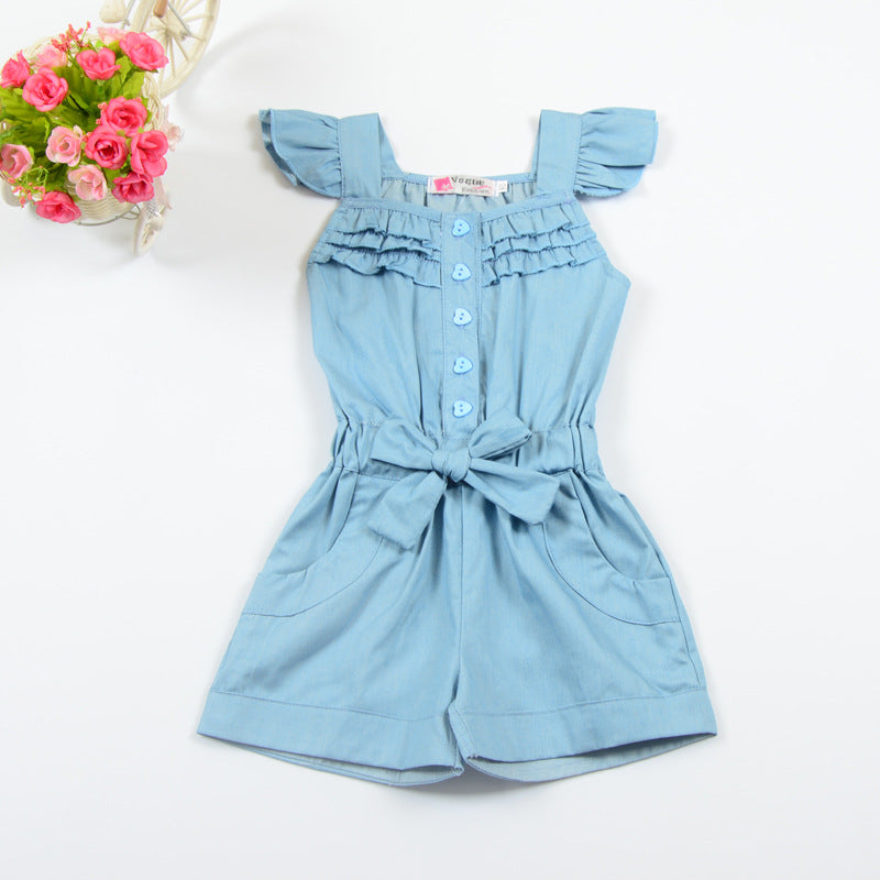 Baby Kid Girls Solid Color Rompers Wholesale 22051301