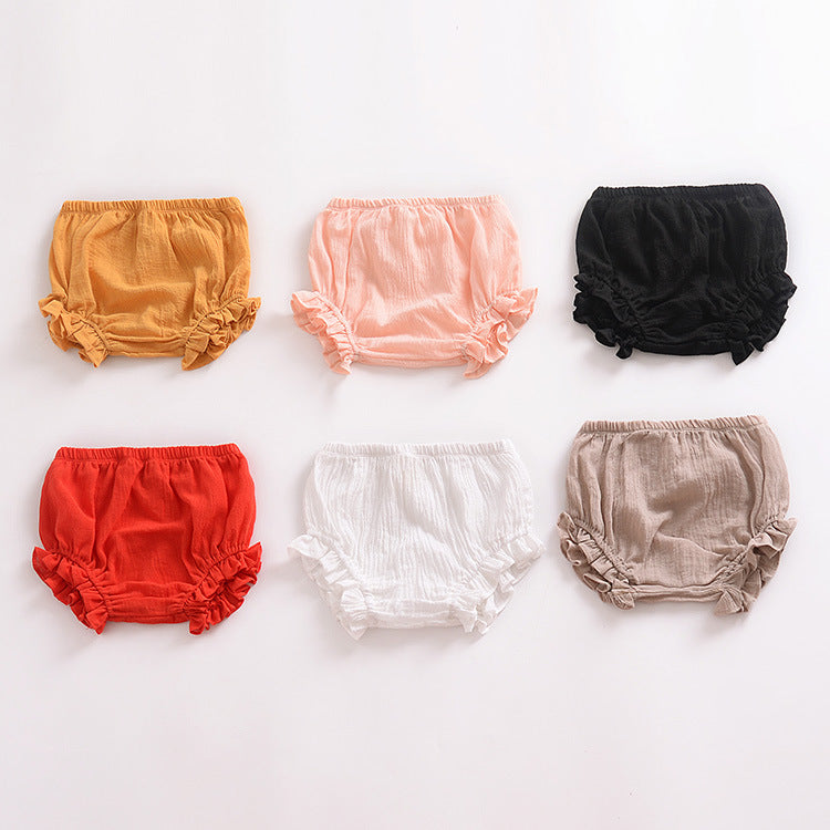 Baby Girls Solid Color Shorts Wholesale 22051302
