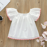 Load image into Gallery viewer, Baby Kid Girls Solid Color Embroidered Tops Wholesale 220513119
