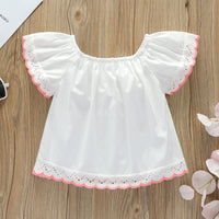 Load image into Gallery viewer, Baby Kid Girls Solid Color Embroidered Tops Wholesale 220513119
