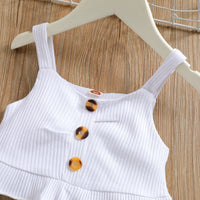 Load image into Gallery viewer, 2 Pieces Set Baby Kid Girls Solid Color Muslin&amp;Ribbed Tank Tops And Pants Wholesale 220513123
