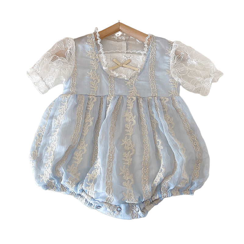 Baby Girls Flower Embroidered Rompers Wholesale 220513149