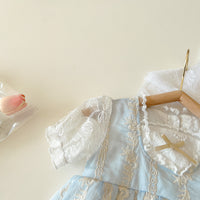 Load image into Gallery viewer, Baby Girls Flower Embroidered Rompers Wholesale 220513149
