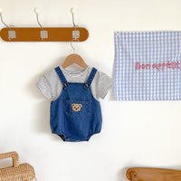 Load image into Gallery viewer, 2 Pieces Set Baby Unisex Striped T-Shirts And Solid Color Rompers Wholesale 220513152
