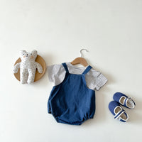 Load image into Gallery viewer, 2 Pieces Set Baby Unisex Striped T-Shirts And Solid Color Rompers Wholesale 220513152
