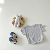 Load image into Gallery viewer, 2 Pieces Set Baby Unisex Striped T-Shirts And Solid Color Rompers Wholesale 220513152
