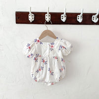 Load image into Gallery viewer, Baby Kid Girls Flower Embroidered Rompers Wholesale 220513169
