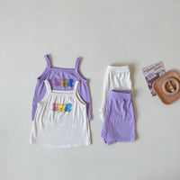 Load image into Gallery viewer, 2 Pieces Set Baby Kid Unisex Cartoon Print Tank Tops And Solid Color Shorts Wholesale 220513218
