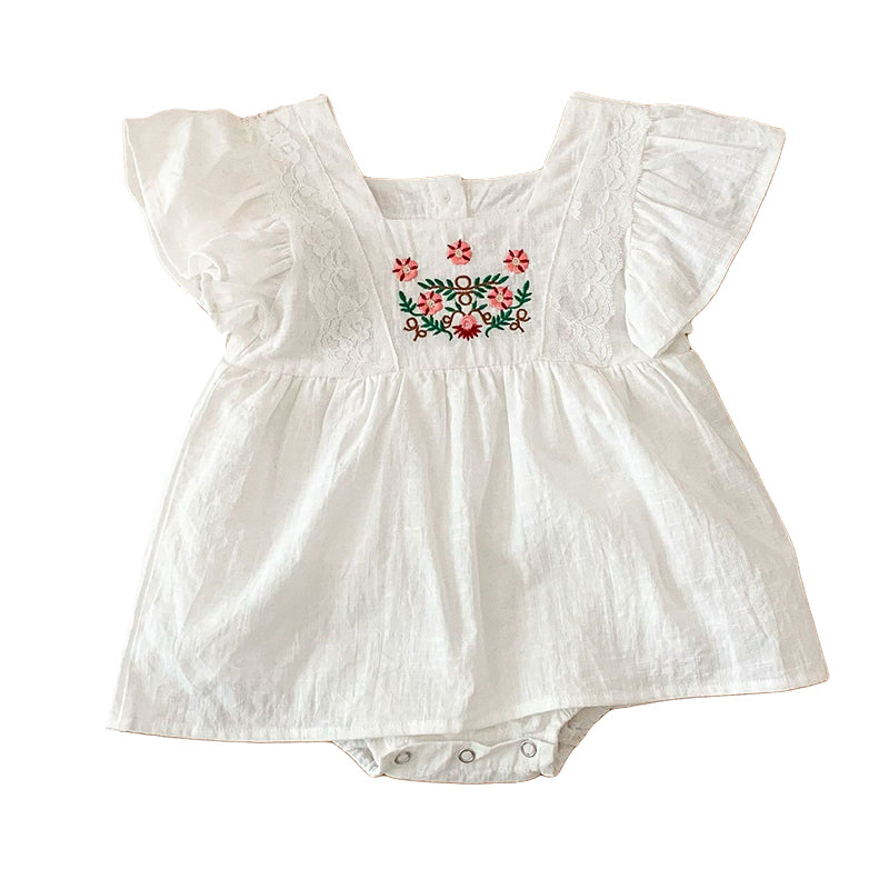 Baby Kid Girls Flower Lace Embroidered Rompers Wholesale 220513221