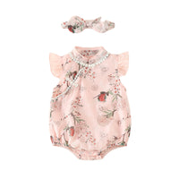 Load image into Gallery viewer, Baby Girls Flower Lace Print Rompers Wholesale 220513232
