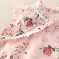 Load image into Gallery viewer, Baby Girls Flower Lace Print Rompers Wholesale 220513232

