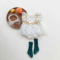 Load image into Gallery viewer, Baby Girls Polka dots Bow Rompers Wholesale 220513257
