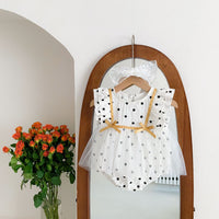 Load image into Gallery viewer, Baby Girls Polka dots Bow Rompers Wholesale 220513257

