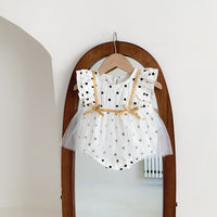 Load image into Gallery viewer, Baby Girls Polka dots Bow Rompers Wholesale 220513257
