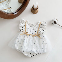 Load image into Gallery viewer, Baby Girls Polka dots Bow Rompers Wholesale 220513257
