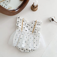 Load image into Gallery viewer, Baby Girls Polka dots Bow Rompers Wholesale 220513257
