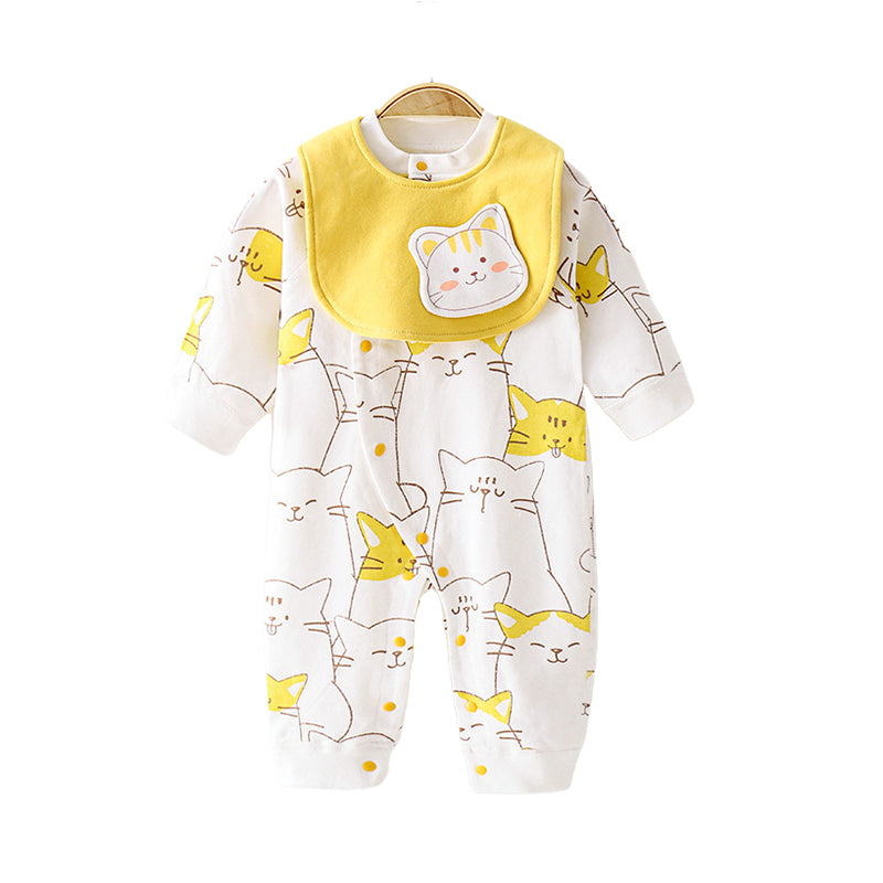 Baby Unisex Animals Cartoon Print Jumpsuits Wholesale 220513264