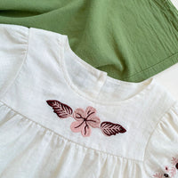 Load image into Gallery viewer, 2 Pieces Set Baby Kid Girls Embroidered T-Shirts And Checked Shorts Wholesale 220513274

