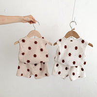 Load image into Gallery viewer, 2 Pieces Set Baby Girls Boys Cartoon Print Tank Tops And Shorts Wholesale 220513280
