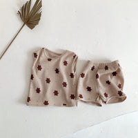 Load image into Gallery viewer, 2 Pieces Set Baby Girls Boys Cartoon Print Tank Tops And Shorts Wholesale 220513280
