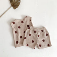 Load image into Gallery viewer, 2 Pieces Set Baby Girls Boys Cartoon Print Tank Tops And Shorts Wholesale 220513280
