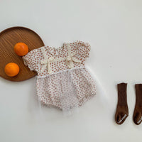 Load image into Gallery viewer, Baby Girls Flower Bow Lace Print Rompers Wholesale 220513284
