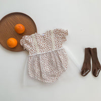 Load image into Gallery viewer, Baby Girls Flower Bow Lace Print Rompers Wholesale 220513284
