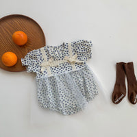 Load image into Gallery viewer, Baby Girls Flower Bow Lace Print Rompers Wholesale 220513284
