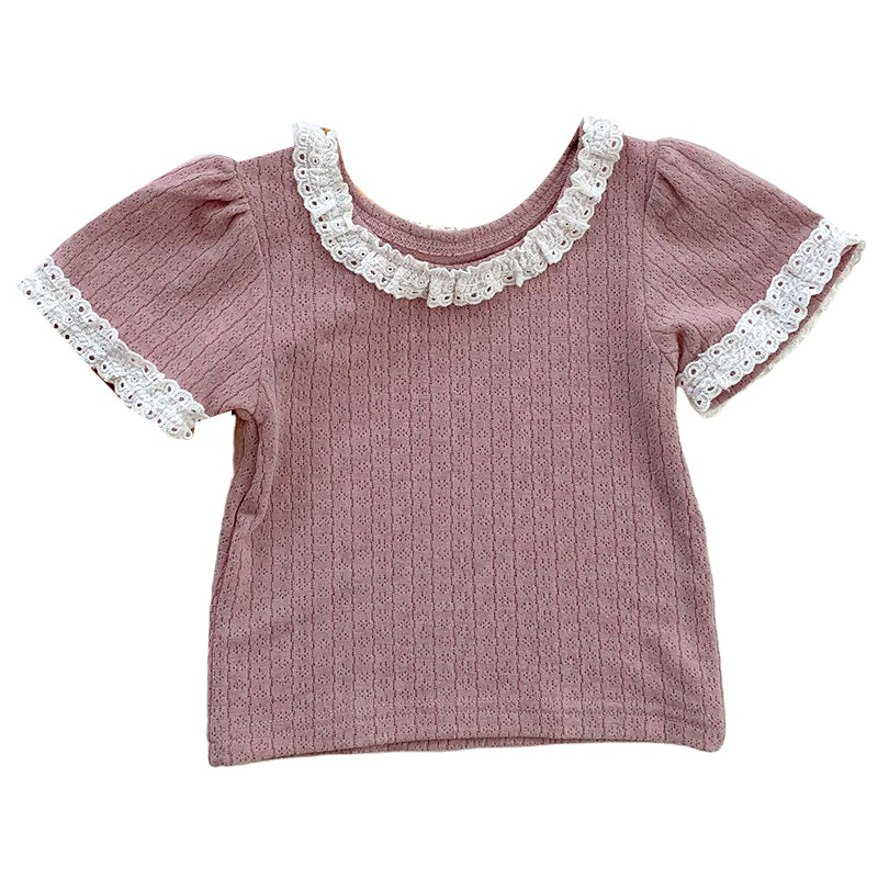 Baby Kid Girls Solid Color T-Shirts Wholesale 220513298