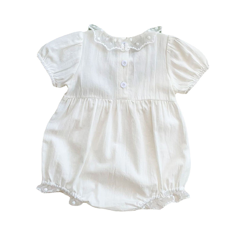Baby Girls Solid Color Lace Rompers Wholesale 220513341